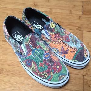 Vans Van Doren abstract art slip-on shoes